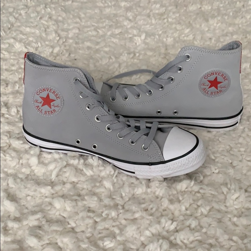 Classic-style leather Converse high tops